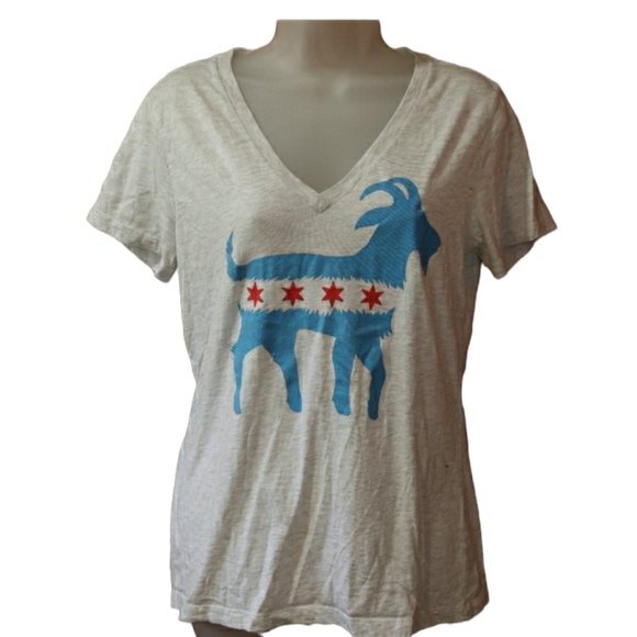 Bella Goat Vneck Tshirt LG - Picture 1 of 10